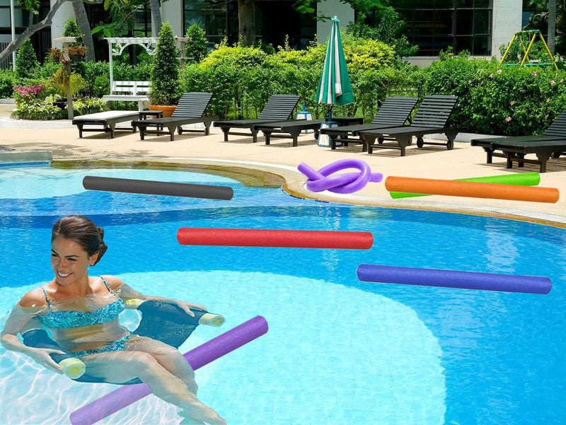 Chochkees Red Pool Noodles Swimming Hollow Core Foam Tube, Floating Thick Noodles for Floating, Pool Accessories, 52" - Image 5